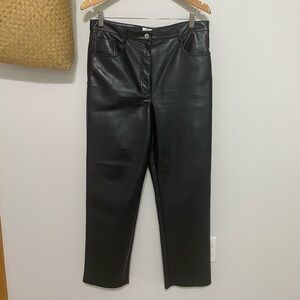 Aritzia Wilfred Melina Black Faux Leather Pants